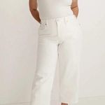 Madewell | Women's White Stretch The Perfect Vintage Wide-Leg Crop Jeans Sz 32 Photo 0