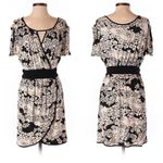 Anthropologie NWT $138  x Ric Rac Black/White Keyhole Faux Wrap Floral Dress M Photo 1