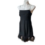 Juicy Couture Feather Hem Black Silk Dress, Sz 2 Photo 3