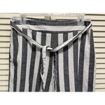 Cookies Wide Leg Cotton Crop Pants Size Large White/Black Tie Elastic Waist‎ Blue Photo 1