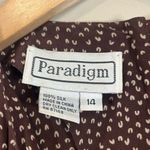 Vintage Paradigm Blouse Womens M Brown 100% Silk Abstract Quiet Luxury 90s Retro Size 14 Photo 4