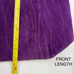 Gloria Lopez Sauque Suede Leather Jacket Purple Size M Photo 6