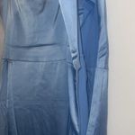 LYANER Satin Wrap Ruched Bodycon Spaghetti Strap Club Party Midi Dress LARGE Photo 5