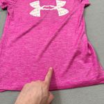 Under Armour  Shirt Pink Womens XS Heatgear Loose Fit Tee Top Short Sleeve Logo Photo 6