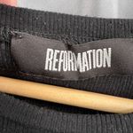 Reformation  Black Ribbed Baby Tee Crop Top Y2K Style Stretch Women’s Small Photo 2