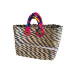 NANNACAY Multicolor Large Straw Woven Straw Tote Bag Pink Photo 1