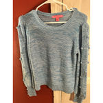 Lilly Pulitzer Attie Sweater Aqua Palma Marl Bauble Accented Puff Blouson Sleeve Photo 10