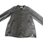 Soft Surroundings women’s L button down tunic embroidered top flowy gray cotton Photo 0