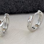 13mm Small Silver Hoop Earrings for Men Women Streetwear Unisex Earrings Photo 0