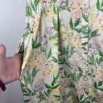 MELLODAY  Floral Midi Dress XL Green Puff Sleeve Button Cottage‎ Prairie Fairy Photo 4