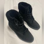 Vince NEW $350  Hayes 2 Black Suede Shearling Combat Boots 6.5 US Photo 1