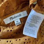 Madewell Carrot Cake Orange Eyelet Double Tie Peasant Top XS Photo 4