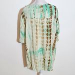 Chic Soul  Green and Brown Tie-Dye Boho Blouse Size 2XL Green Tie-Dye Blouse Photo 4