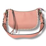 Sondra Roberts New‎  Vegan Leather Tote Shoulder Bag Top Handle Pink Whipstitch Photo 2