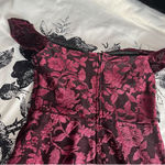 City Studios Vampy Maroon Velvet Bodycon Dress Photo 4