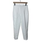 ZARA White High Waisted Dress Pants Trousers Size Medium Straight Leg Career Photo 1