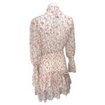 Princess Polly  White Pink Floral Long Balloon Sleeve Tiered Mini A Line Dress 6 Photo 1