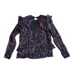 Reiss  Faiza India Ruffle Pintuck Blouse in Fall Winter Floral Print | US 4 Photo 3
