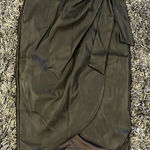 🌺G.I.L.I BLAXK FAUX BLACK LEATHER BOW WRAP MIDI SKIRT SIZE 0🌺 Photo 0