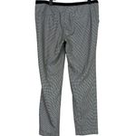 ZARA Gingham Straight Leg Crop Slim Pant Ankle Fold Detail Pocket M Black White Photo 12