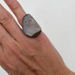 MELISSA JOY MANNING Ring Druzy Light Purple Silver & Gold One of a Kind Rare Photo 2