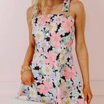 Storia NWT Pastel Floral Denim Mini Dress Size Large Photo 0