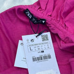 ZARA Voluminous Asymmetric Bubble Skirt Dress Hot pink linen cotton Sz L Photo 7