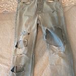 Ripped High Wasted Mom Jeans Blue Size 30 Photo 0