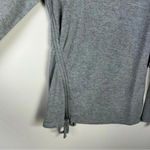 Lulus Womens Cinch Side Shirt Gray Long Sleeve Blouse Stretch Soft Bow Small NWT Photo 5