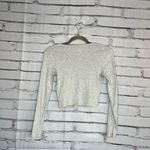 Gray Button Down Long sleeve Fitted Shirt Cropped SZ XS Lightweight Petite Y2K Photo 10