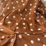 True Destiny  Midi Rust Dotty V Neck Dress Ladies Size Large Photo 3