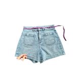 Faherty Stretch Terry Patch Pocket Short Denim High Waisted Light Wash Size 29 Photo 5
