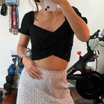 Chic Black Wrap Crop Top Photo 0