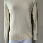 LLBean Cream Knit Sweater Crew Neck Long Sleeve Women's Size M Linen Blend Size M Photo 0