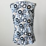 Jennie & Marlis Grey Black White Circle Cowl Neck Sleeveless Blouse Medium Gray Photo 4