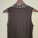 Loft  Blouse Tank Top Floral Faux Wrap Black Business Casual Neutral V-Neck Photo 5