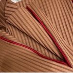 ZARA  High-waisted Caramel/Brown Ribbed
Pants Set (Top Medium,Bottom Small) Photo 7