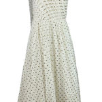 Eliza J One Shoulder Sparkly Polka Dot A-Line Evening Gown White and Gold SZ 12 Photo 0