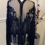 Unbranded Floral Lace Shawl with Fringe One Size Size undefined Photo 3