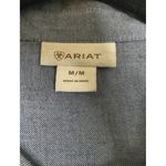 Ariat  Womens Medium Chambray Blue Embellished Top Button‎ Blouse Western Rodeo Photo 5