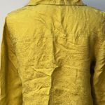 Chico's Mustard Yellow Silk Jacket Shirt Long Sleeves Large Button and pocket front work Photo 3