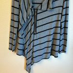 Guess JEANS Size MEDIUM Gray Black Striped Asymmetrical Zip Front Cardigan Top Photo 2