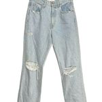 NWOT Slvrlake London High Rise Straight Leg Distressed Jeans 29 in Love Hurts Blue Photo 2