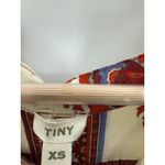 Anthropologie Tiny Rust Red Nahara Paisley Print Blouse‎ V-Neck High Low Top Shirt Women XS Photo 6