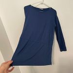 J. JILL Solid Blue Boat Neck Long Sleeve Fleece Lined Side Zip Zippers Tunic Top Size XS Photo 6