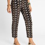 Frances Valentine Black Velvet Gold & Silver Filigree Embroidered Pants, Size 6 Photo 3