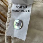 Faherty Isha Organic Cotton Stripe Tunic Dress Shirt Beige Yellow XXL Photo 5