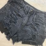 American Eagle Black Distressed High Rise Shorts Photo 4