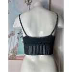 Urban Outfitters Out From Under Black Dark Grey Ribbed Knit V-Neck Crop Top Bralette Size Large Photo 1