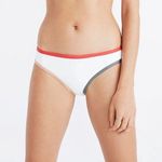 NWT Tavik Jayden Full Swim Bikini Bottom Color Blocked White/Hibiscus Photo 0